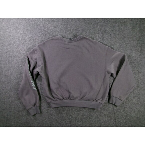 HM Sweatshirt Women Medium NASA Globe Graphic I Need My Space Gray Crewneck - Picture 10 of 11